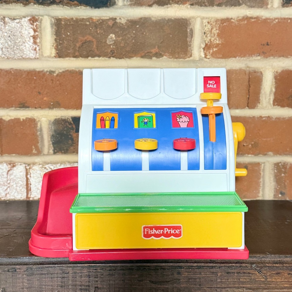 Fisher-Price Cash Register 1994 Vintage Toy 72044 Bell Works No Coins